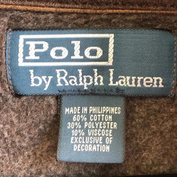 Polo by Ralph Lauren Vintage Brown Fleece Lined Estate Shawl Collar Sweater - Picture 6 of 9